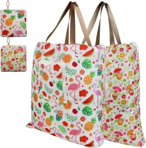 Foldable Travel Laundry Bag with Handle and Drawstring, 2 Pack Expandable Dirty Clothes Bags with Aluminum Carabiner and Zipper, Lightweight Laundry Hamper Liner for Travel, Camp, 20*19 inch