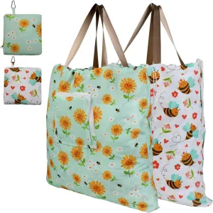Foldable Travel Laundry Bag with Handle and Drawstring, 2 Pack Expandable Dirty Clothes Bags with Aluminum Carabiner and Zipper, Lightweight Laundry Hamper Liner for Travel, Camp, 20*19 inch