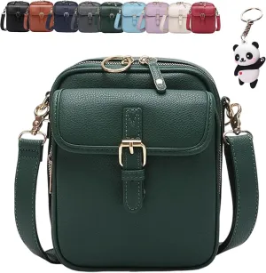 Forcipower Crossbody Leather Bag, Forcipower Large Capacity Anti-Theft Vintage Bag with 10 Card Slots
