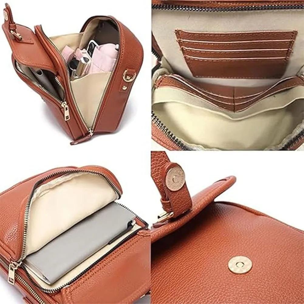 Forcipower Crossbody Leather Bag, Urvashi Crossbody Leather Bag, Vintage Anti Theft Shoulder Bag with Card Slots