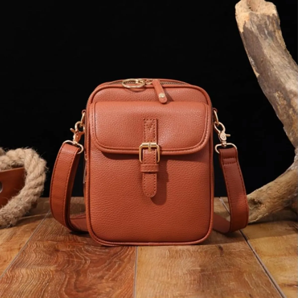 Forcipower Crossbody Leather Bag, Zealburst Crossbody Leather bag, Anti Theft leather bag, With Multiple Card Slots