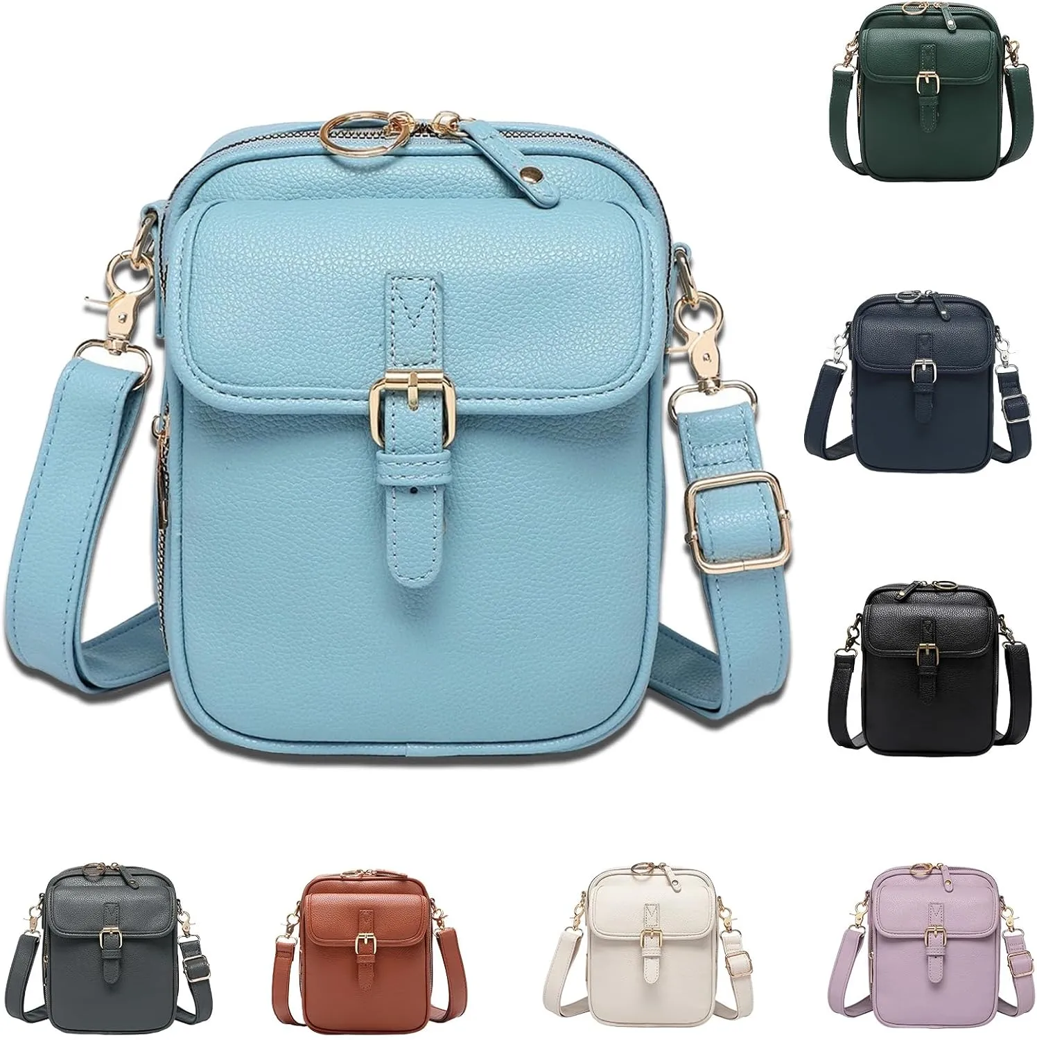 Forcipower Crossbody Leather Bag, Zealburst Crossbody Leather bag, Anti Theft leather bag, With Multiple Card Slots