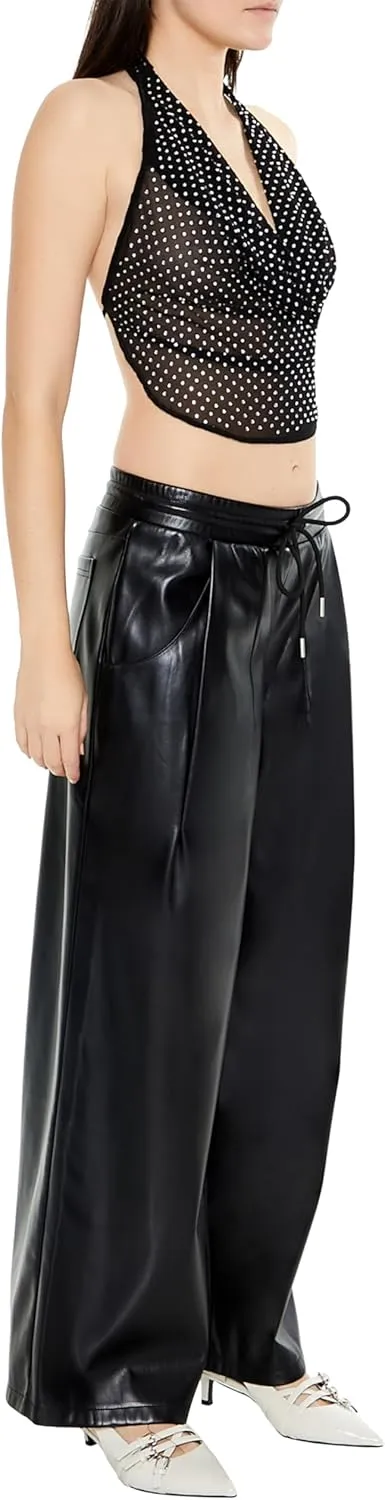 Forever 21 Women's Faux Leather Drawstring Pants