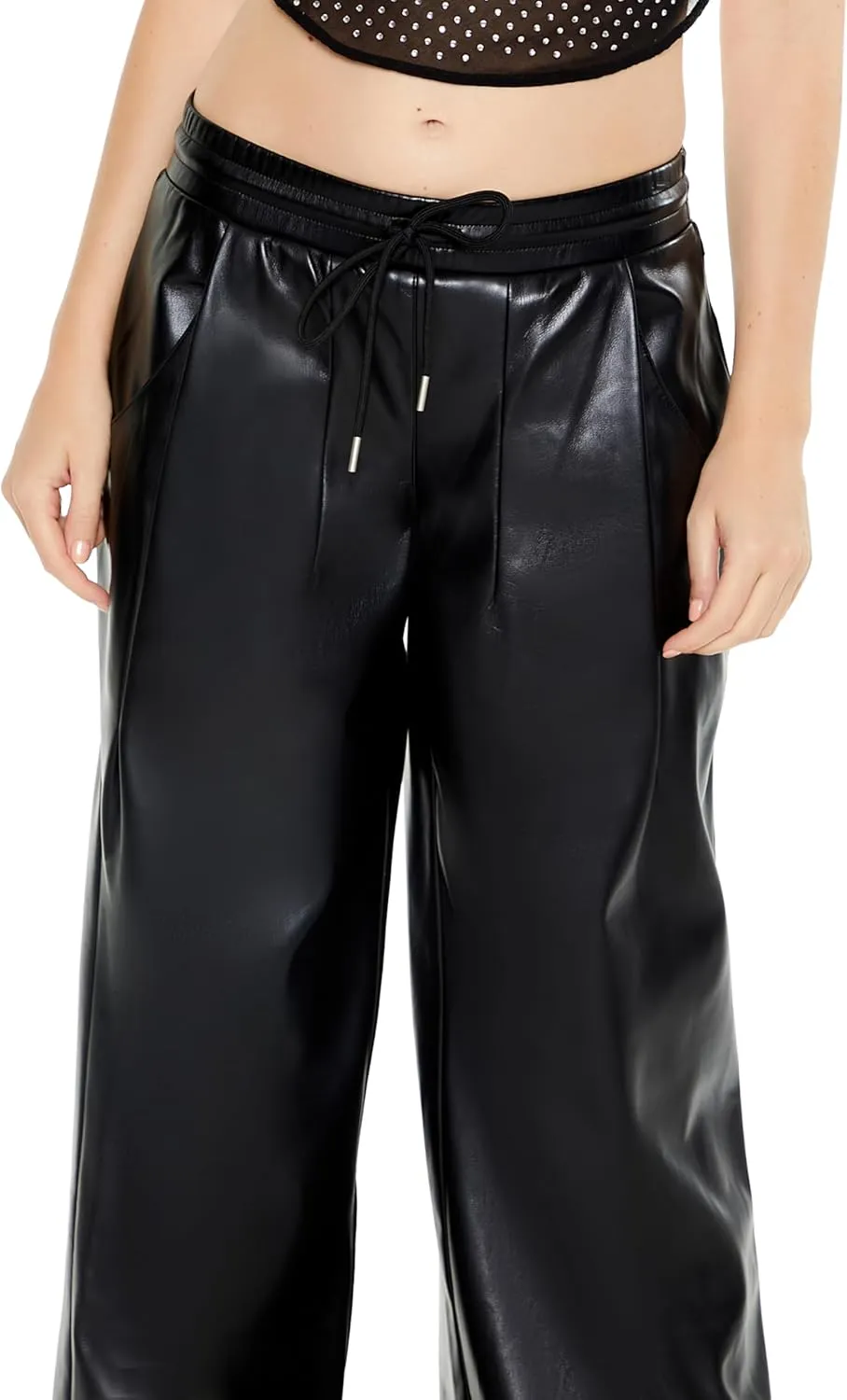 Forever 21 Women's Faux Leather Drawstring Pants