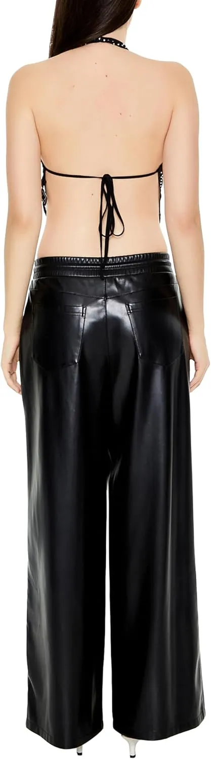 Forever 21 Women's Faux Leather Drawstring Pants