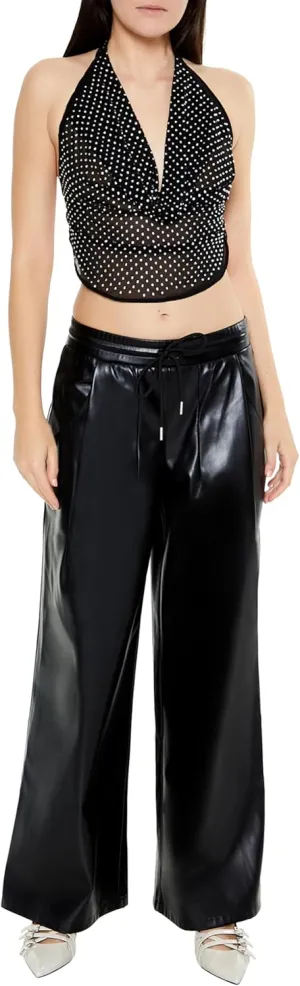 Forever 21 Women's Faux Leather Drawstring Pants