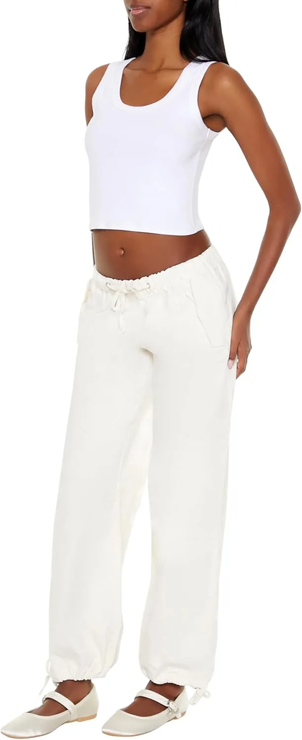 Forever 21 Women's Velvet Drawstring Joggers
