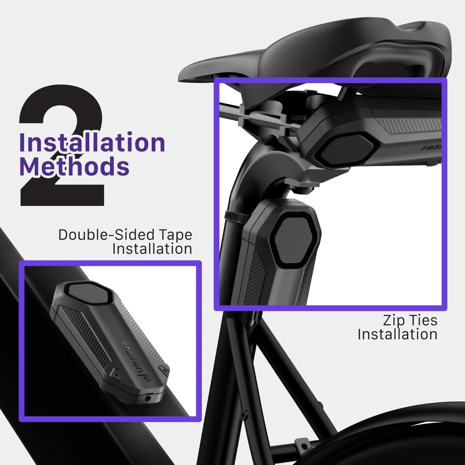Fosmon 113db Bike Alarm with Remote (2Pack) Motion Sensor Bicycle SOS Alarm, IP65 Waterproof Anti Theft Alarm System, Wireless Siren for E-Bike, Motorcycle, Scooter, Cart, Trailer
