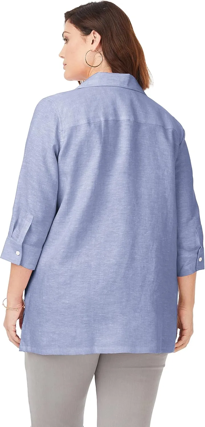Foxcroft Women's Stirling 3/4 Sleeve Linen Tunic