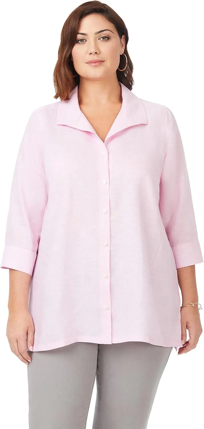 Foxcroft Women's Stirling 3/4 Sleeve Linen Tunic