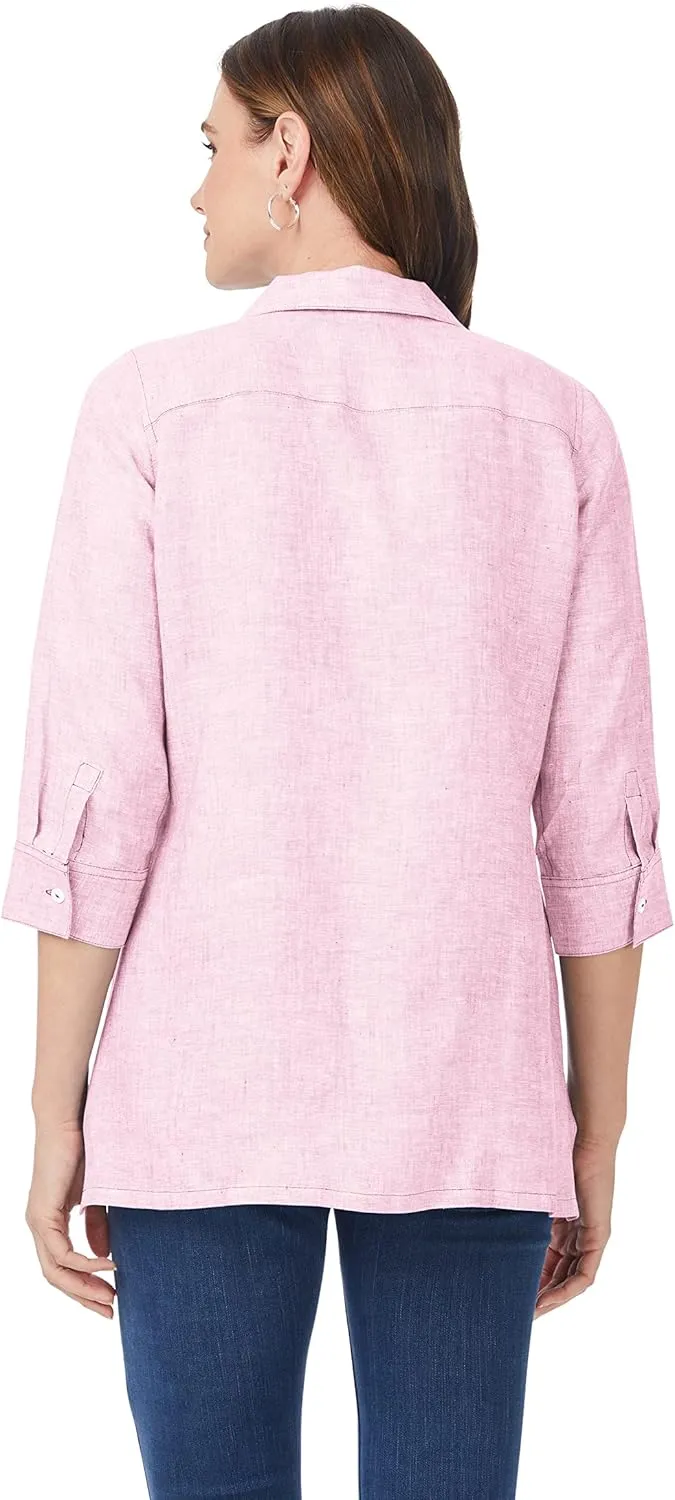 Foxcroft Women's Stirling 3/4 Sleeve Linen Tunic