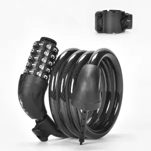 Frame Bike Lock,Alloy Code Lock Buckle Lengthened Steel Cable Lock Anti-Theft Riding for Bicycles, Motorcycles, Mountain Bikes Anti-Theft Lock