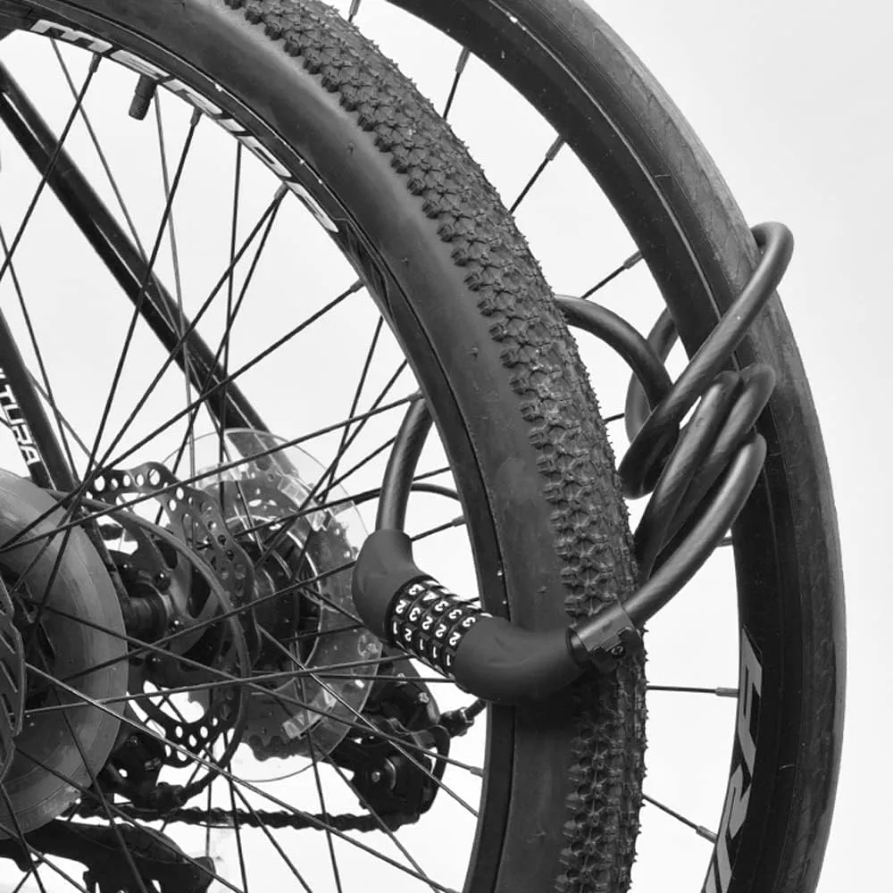 Frame Bike Lock,Alloy Code Lock Buckle Lengthened Steel Cable Lock Anti-Theft Riding for Bicycles, Motorcycles, Mountain Bikes Anti-Theft Lock