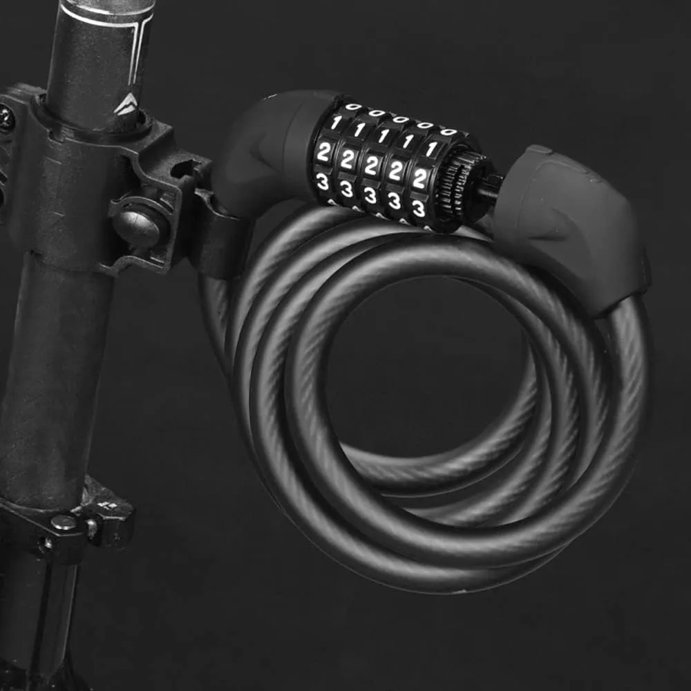 Frame Bike Lock,Alloy Code Lock Buckle Lengthened Steel Cable Lock Anti-Theft Riding for Bicycles, Motorcycles, Mountain Bikes Anti-Theft Lock