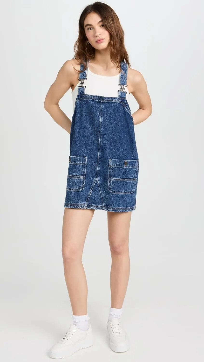 Free People Women's Smock Mini Dress Overalls