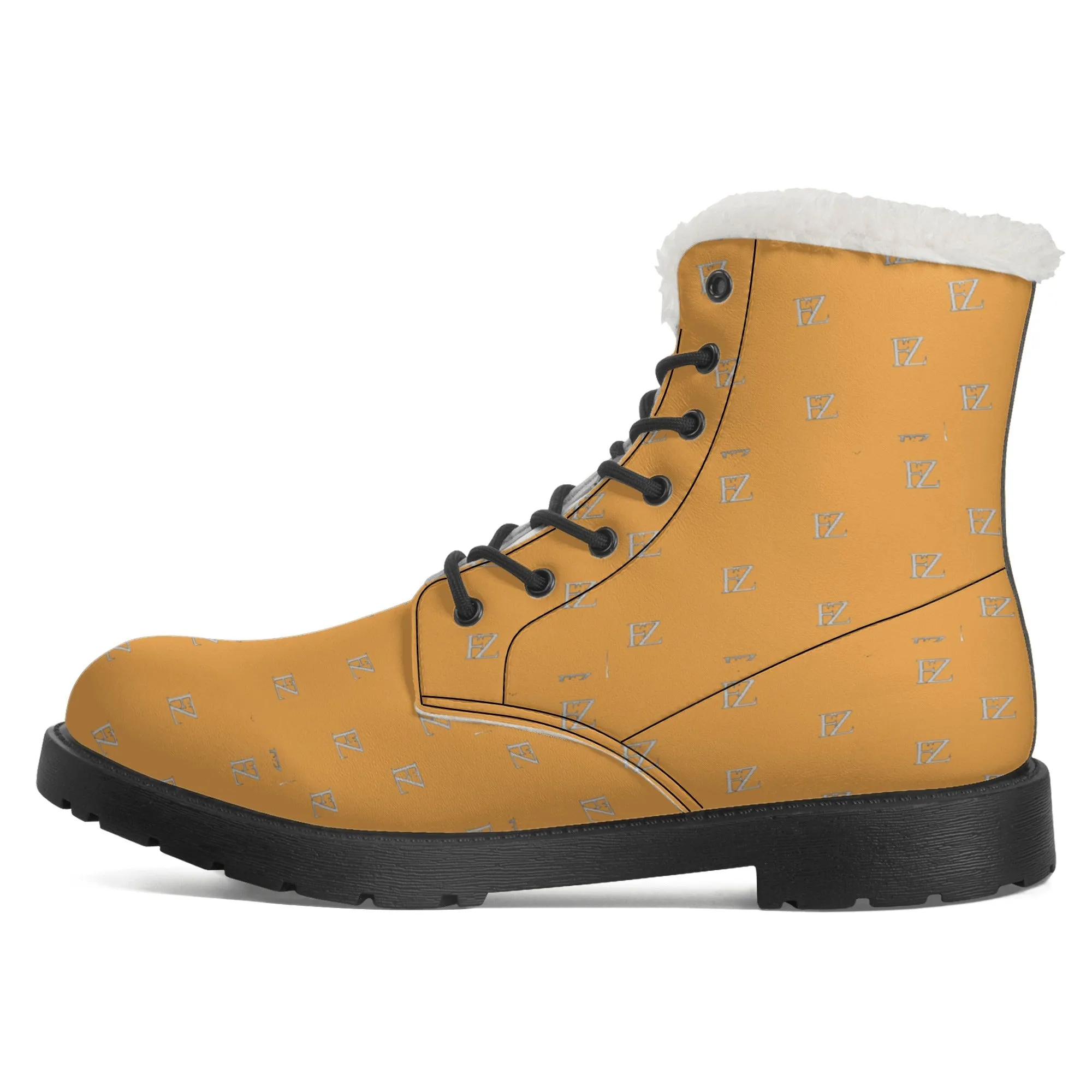 FZ Mens Faux Fur Leather Boots