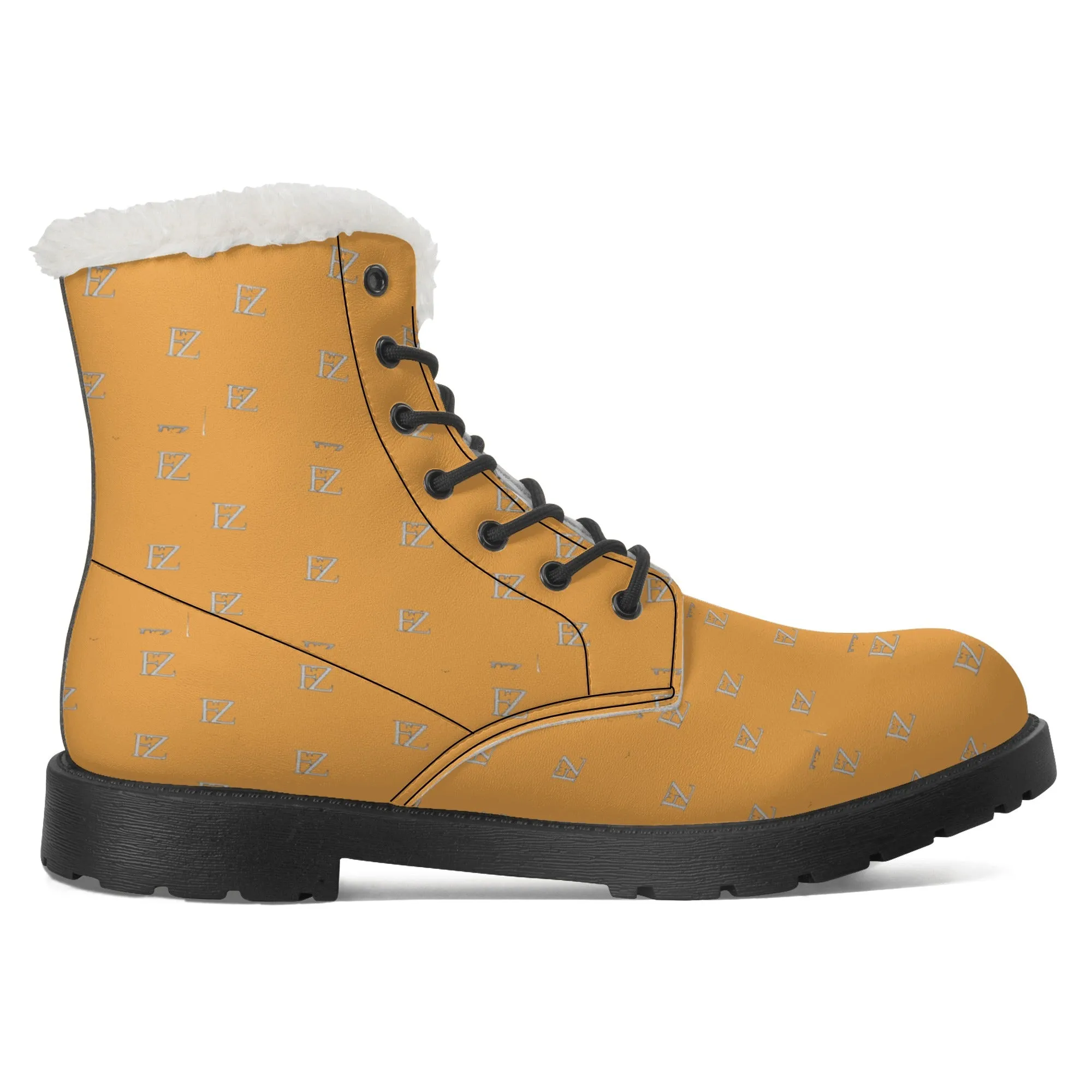 FZ Mens Faux Fur Leather Boots