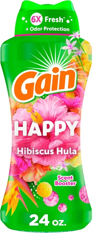 Gain In-Wash Laundry Scent Booster Beads, Happy Scent, 24 oz, Laundry Scent Beads (Packaging May Vary)