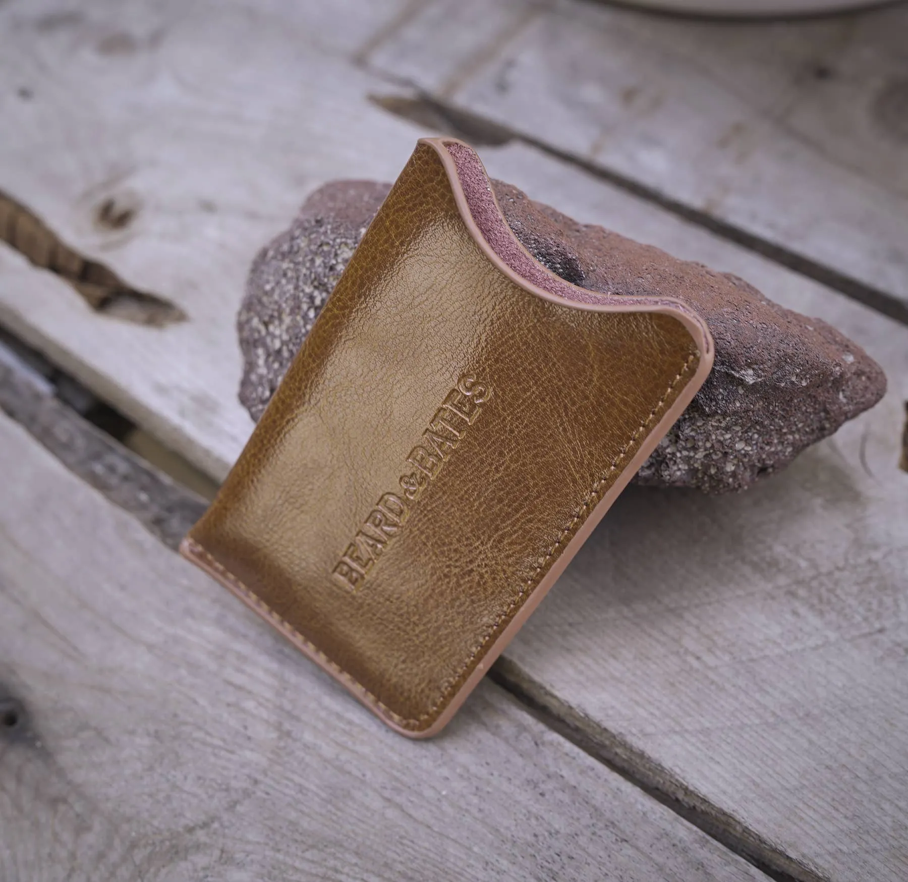 Genuine Leather Pouch w/Double Sided Beard Comb