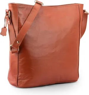 Genuine Leather Shoulder Crossbody Bags for Women Trendy, Adjustable Strap Large Crossbody Saddle Bag, Travel Handbag, Women's Leather Purses and Handbags, Brown Cross body Purse Phone Wallet