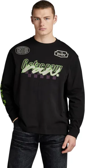 Gestarou MOTO BOX GRAPHIC T-SHIRT Men's Long Sleeve T-Shirt, Oversized Fit