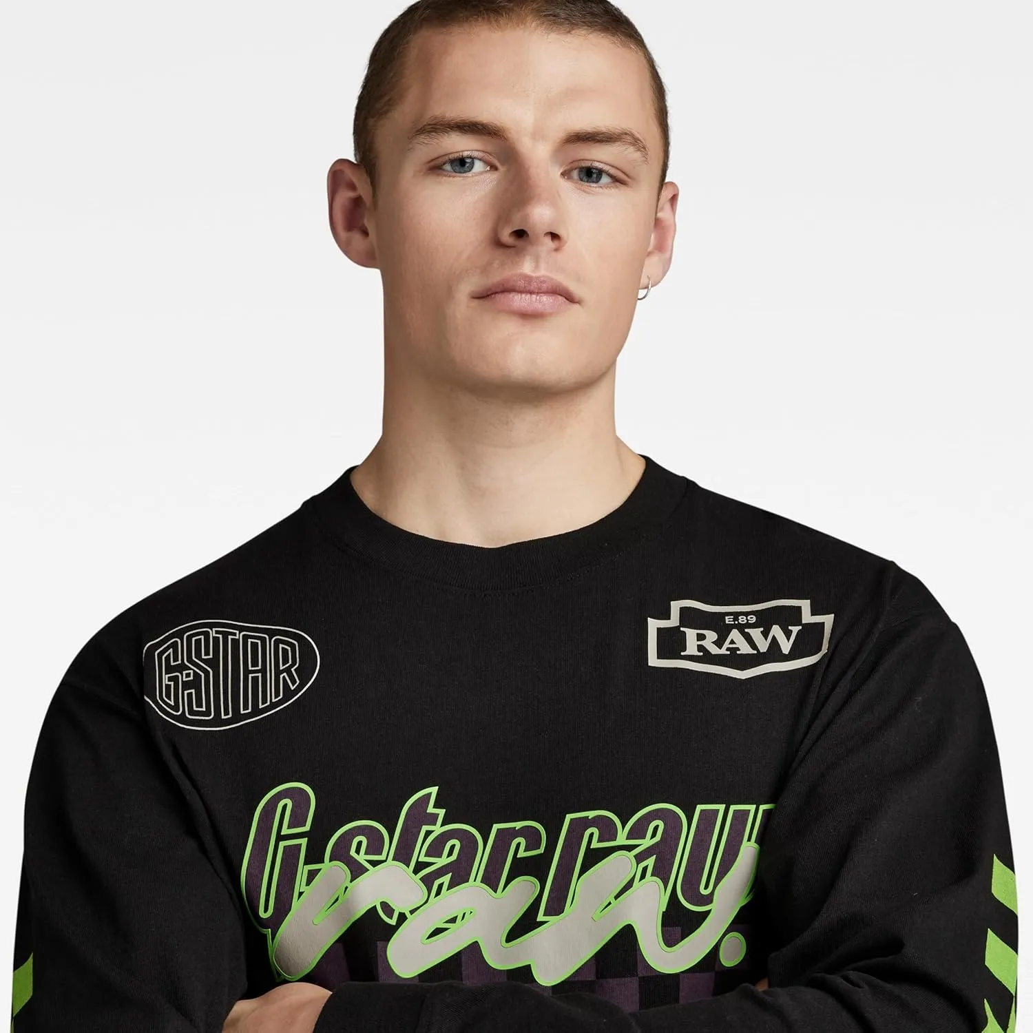 Gestarou MOTO BOX GRAPHIC T-SHIRT Men's Long Sleeve T-Shirt, Oversized Fit