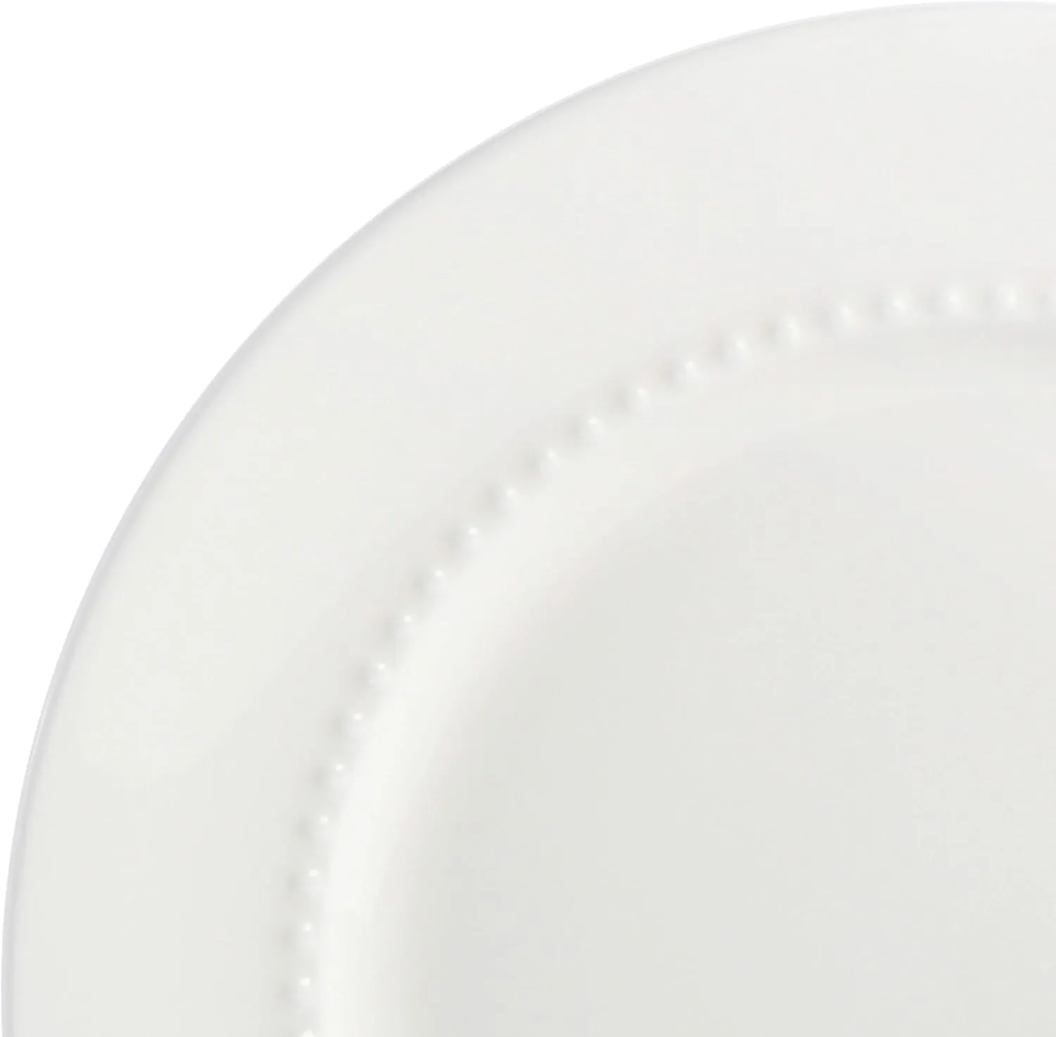 Gibson Elite Embossed Bone China Double Bowl Dinnerware Set, Service for 4 (16pcs), White