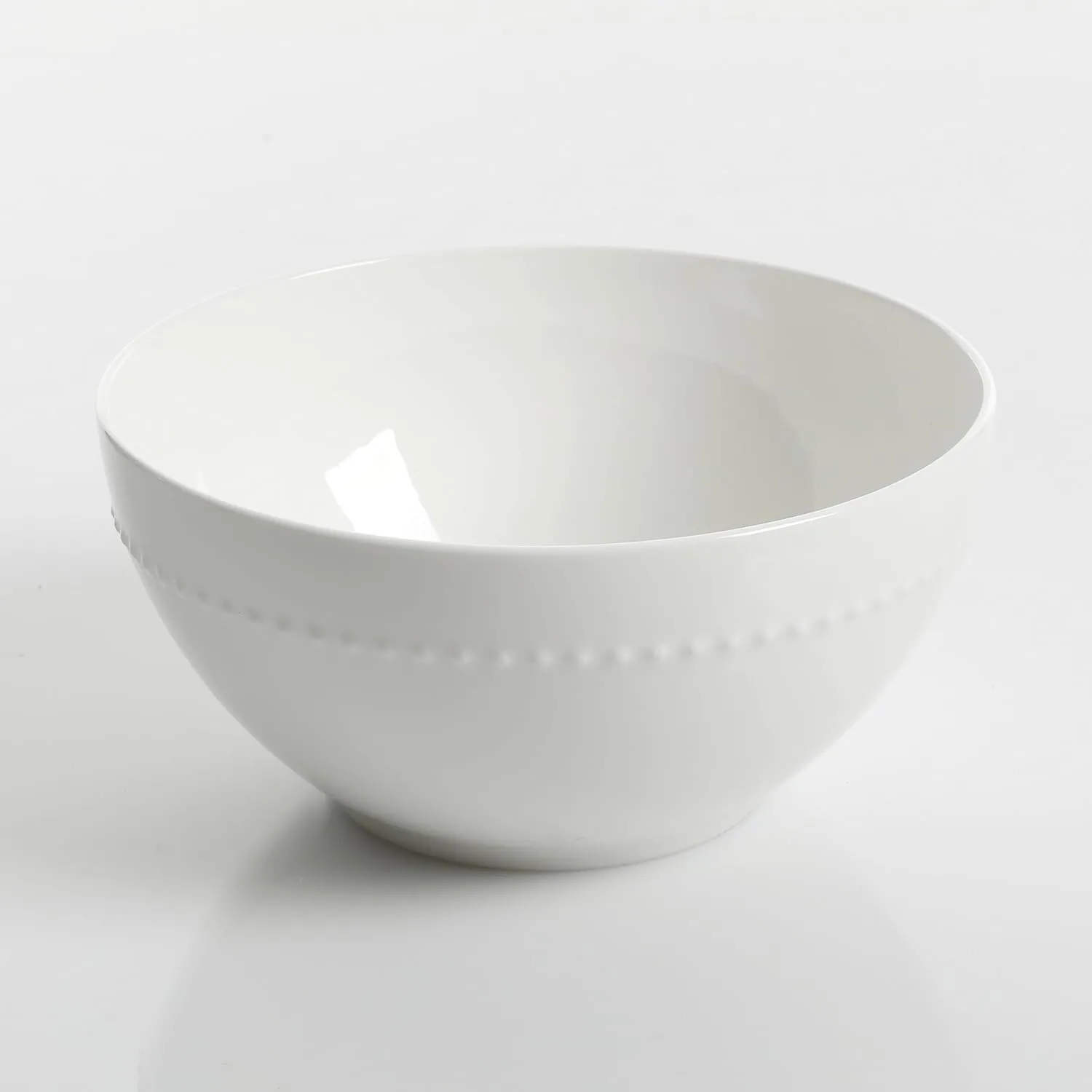 Gibson Elite Embossed Bone China Double Bowl Dinnerware Set, Service for 4 (16pcs), White