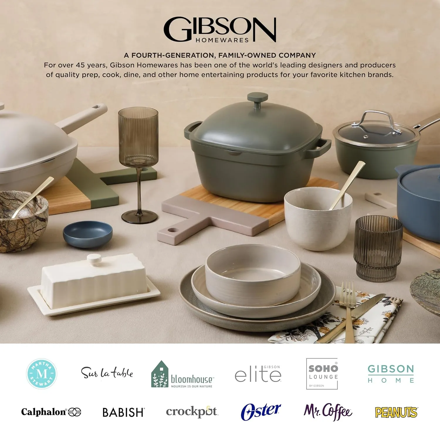 Gibson Home Zen Buffet Porcelain Dinnerware Set, Service for 8 (40pcs), White (Embossed)