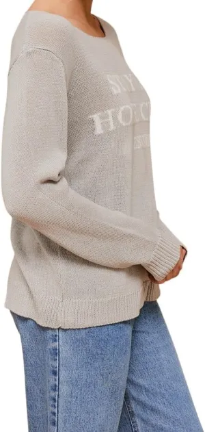Gilli Women's Round Neck Long Sleeve Stay Home Club Lightweight Sweater