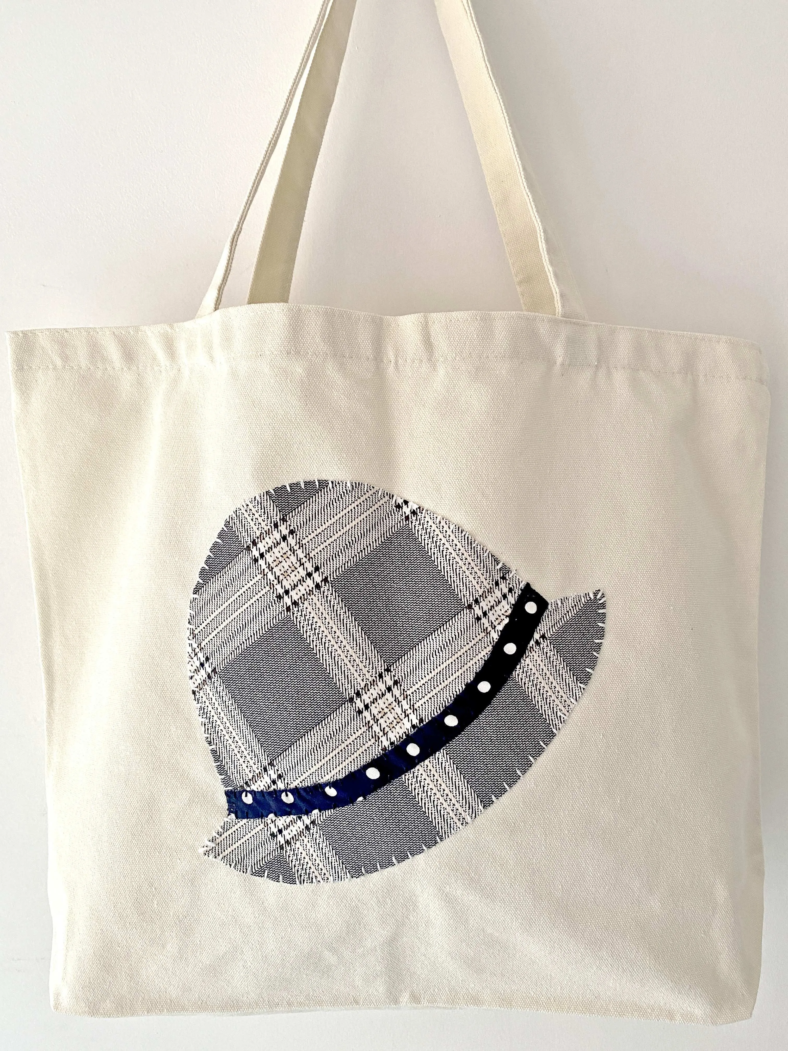 Gingham Hat Tote Bag