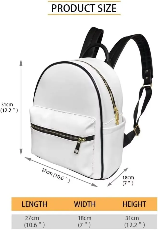 GLENLCWE 2Piece Blue Hummingbird Hibiscus Womens Leather Backpack Small Travel Daypack Anti Theft,Leather Zippered Handbag Wristlet Clutch Lightweight
