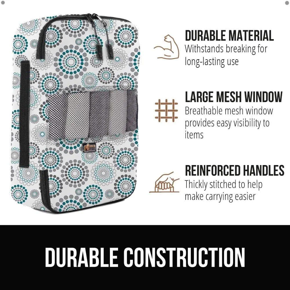 GORILLA GRIP 6 Set Packing Cubes, Travel Essentials for Suitcase, Mesh Organizer Bags for Clothes Toiletries Shoes and Laundry, Luggage and Carry On Airplane Accessories, Traveling Must Haves Spiral