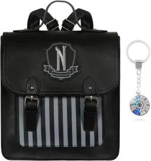 Gothic Backpack Black Faux Leather