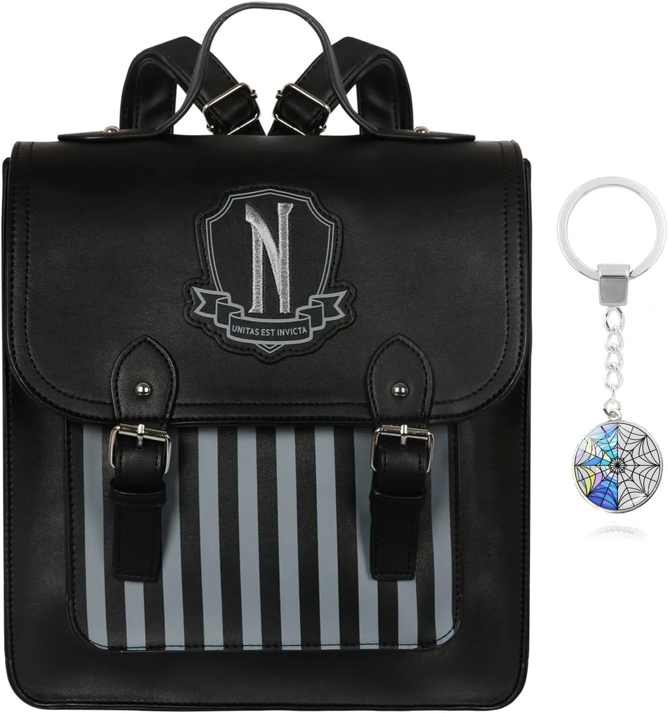 Gothic Backpack Black Faux Leather
