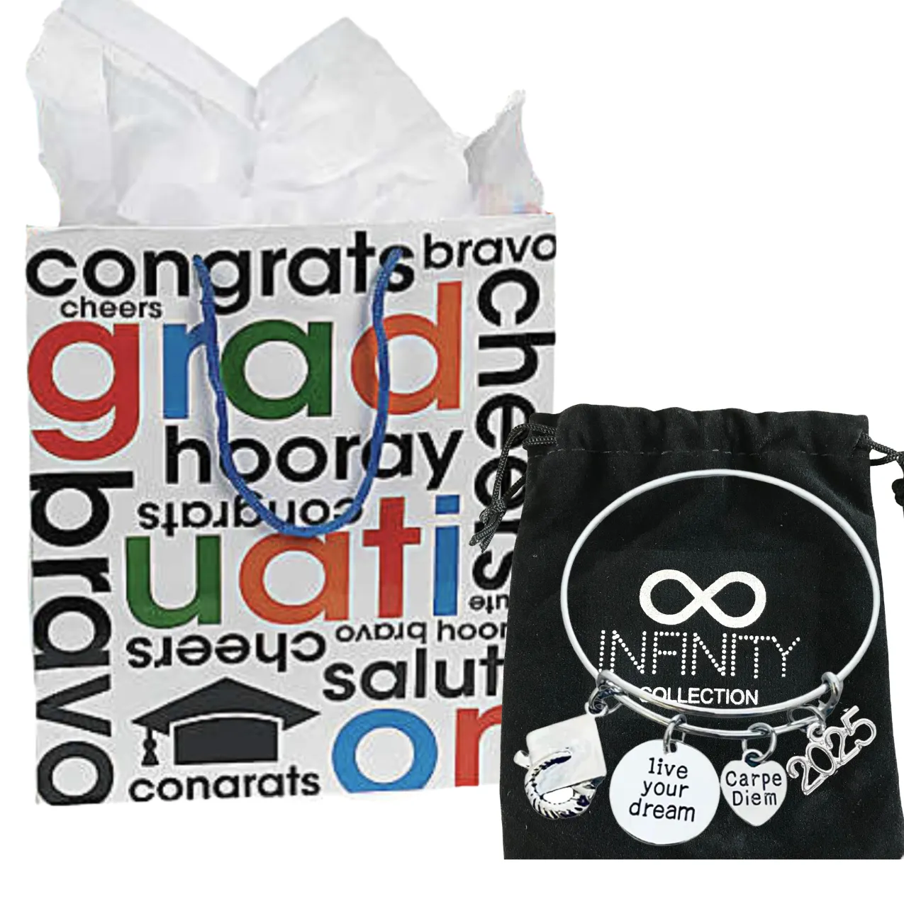 Graduation Bracelet & Gift Bag - 2025 Live Your Dreams