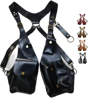 GRYPIT Leather Anti-Theft Harness, Anti-Theft Harness, Underarm Double Shoulder Bag for Men Hidden Anti-Theft Wallets