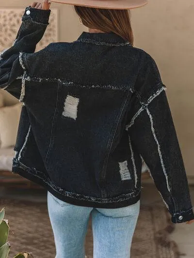 Gutsy Black Distressed Denim Jacket