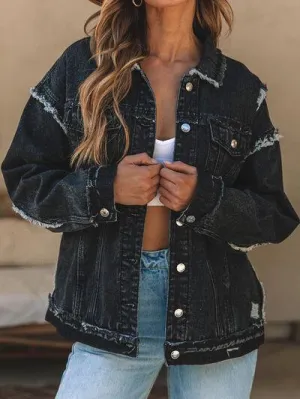 Gutsy Black Distressed Denim Jacket