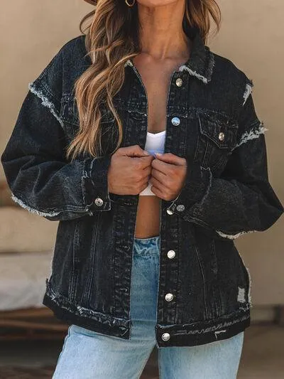 Gutsy Black Distressed Denim Jacket