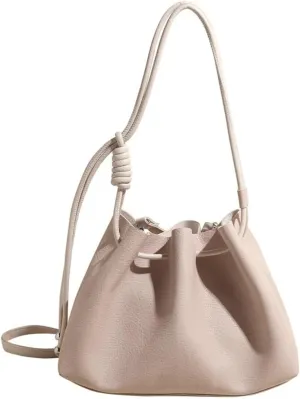 Halemet Bucket Bags for Women Drawstring Bucket Bag Soft Leather Shoulder Bag Purses for Women Crossbody Bag with Small Purse