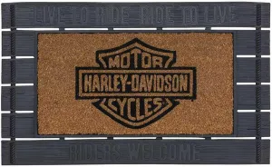 Harley-Davidson Bar & Shield Riders Welcome Entry Mat, Rubber & Coco Material