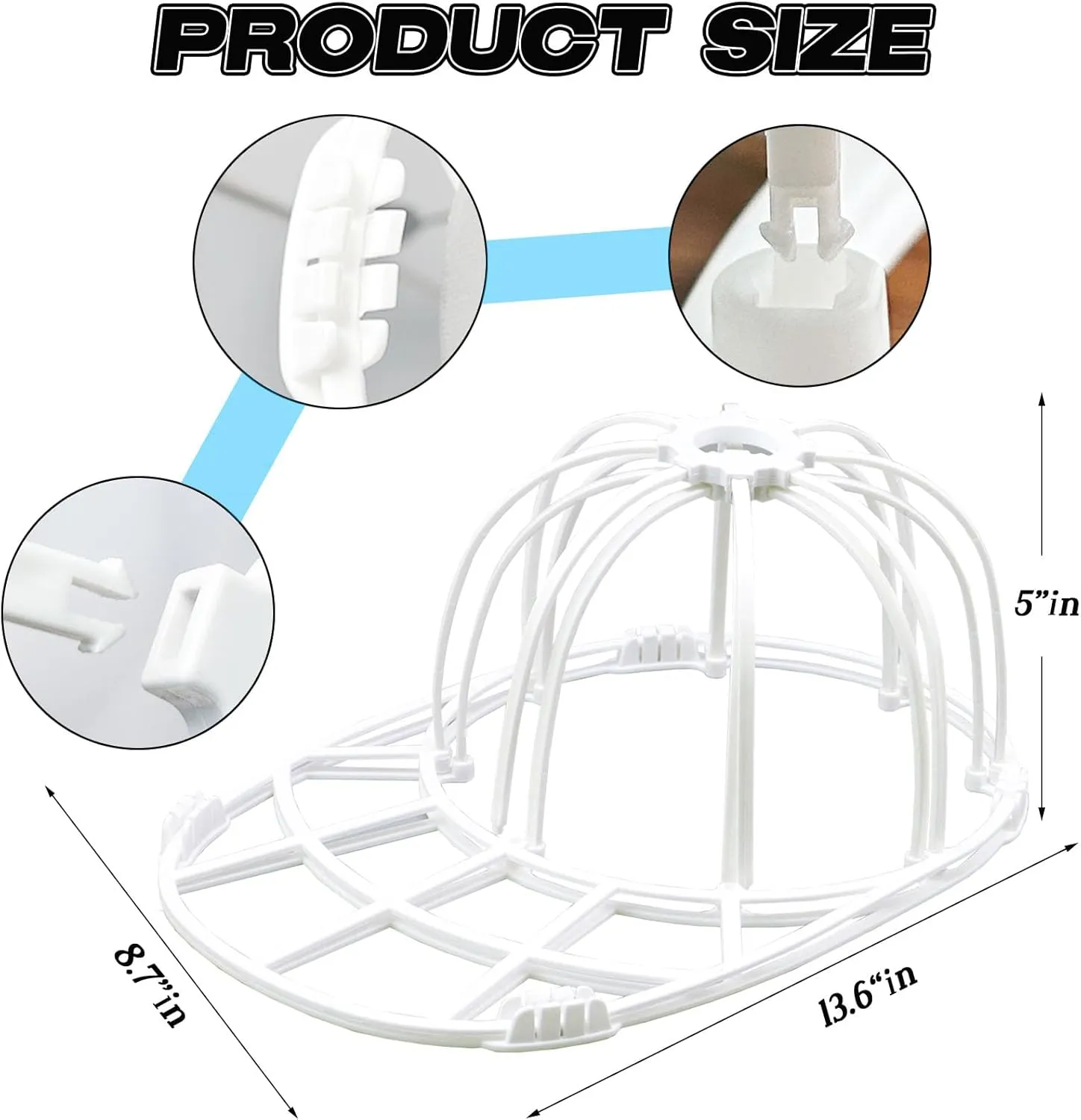 Hat Washer Cage for Washing Machine, Cap Washer with Mesh Bags Baseball Caps Cleaner/Cleaning Protector Cage