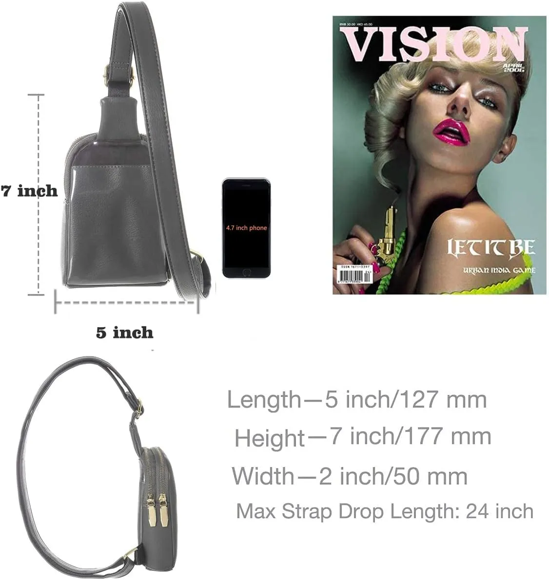 Haytijoe Touchscreen Sling Bag for Women Travel Crossbody Cell Phone Purse Anti Theft Cross Body Bag for Woman