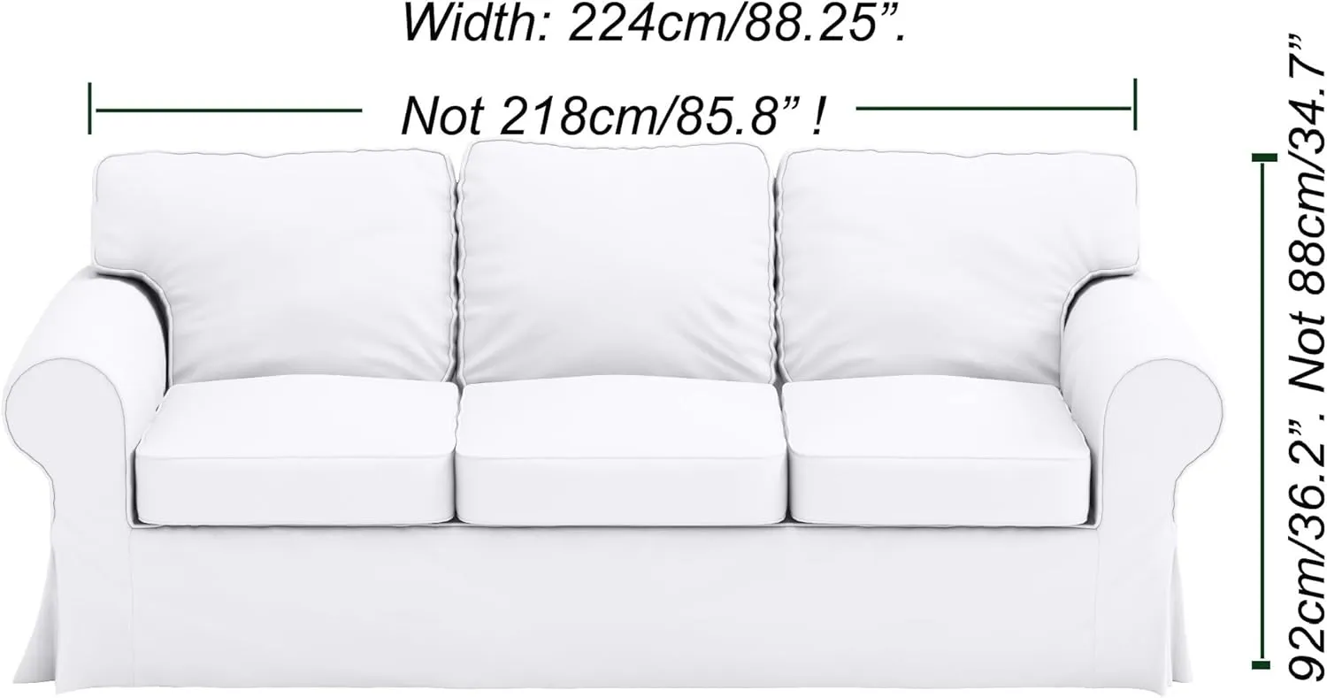 Heavy Duty Velvet UPPLAND Sofa Cover Replacement Made Compatible with IKEA UPPLAND Three Seat Sofa Slipcover (Uppland 3 Velvet Light Green)