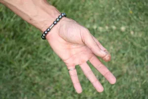 Hematite Bracelet - 8mm Crystal for Root Chakra & Grounding