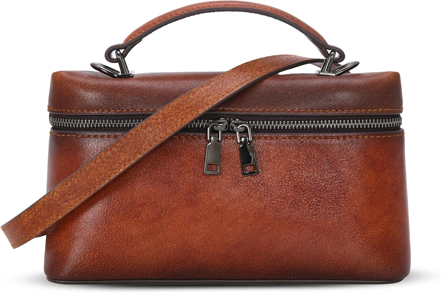 HESHE Real Leather handbags Designer Crossbody Purses for Women Trendy Satchel Bag Travel Cross Body Purse