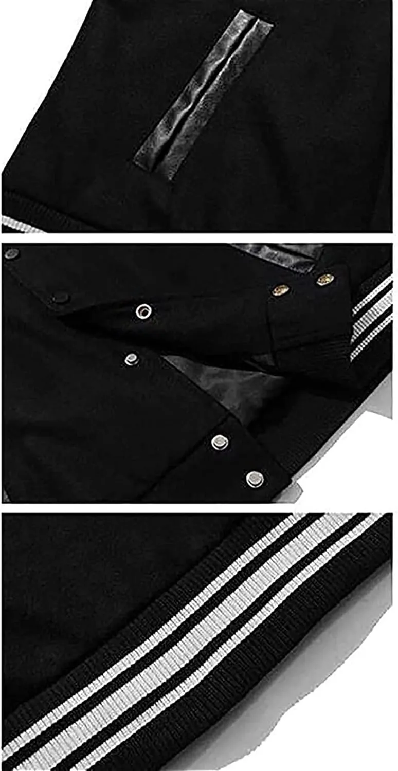 Hip Hop Jackets, Furry Bone Color Block Streetwear Patchwork Pattern, Men's Baseball Coats, Aviator Bomber Jacket