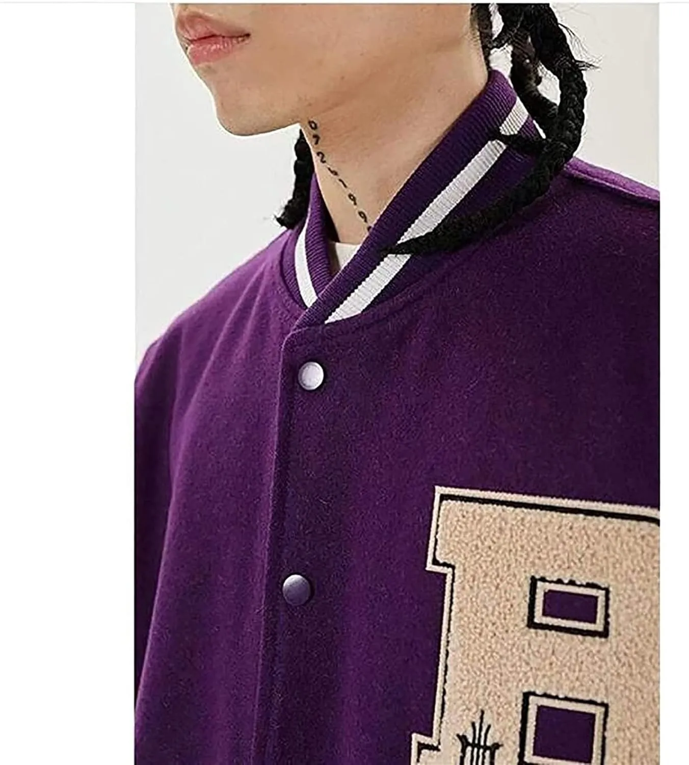 Hip Hop Jackets, Furry Bone Color Block Streetwear Patchwork Pattern, Men's Baseball Coats, Aviator Bomber Jacket