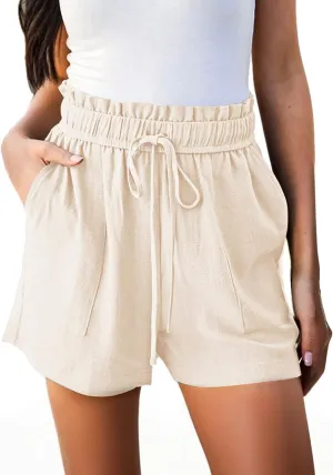 Hody Lovy Linen Beach Vacation Shorts for Women Dressy Casual Summer Outfits 2025 Comfy Trendy Clothing